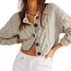 Free People Bondi Cable Knit Cardigan